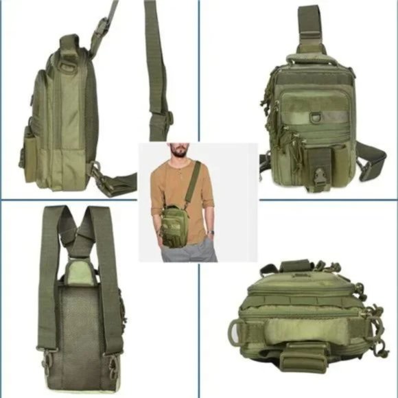 Waterproof Chest Bag, Convertible Backpack Green - Picture 6 of 8